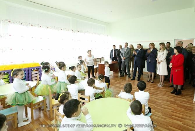  Мэр Еревана присутствовал на церемонии открытия отремонтированного столичного 
детского сада №26
 