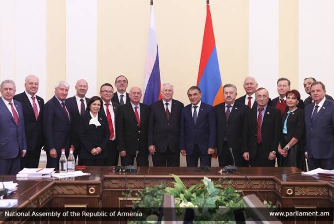Armenian parliament speaker received Russian parliamentary delegation led by Nikolai Ryzhkov