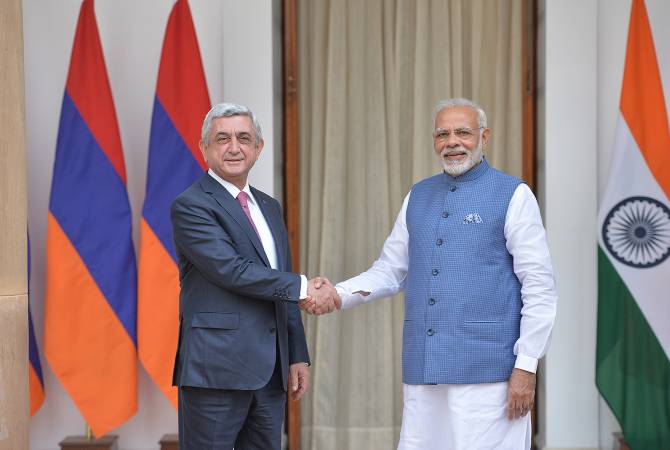 الرئيس سيرج سركيسيان يجتمع مع رئيس الوزراء الهندي نارندرا مودي في إطار زيارة عمل للهند والبحث 
في العلاقات المميزة بين أرمينيا والهند
