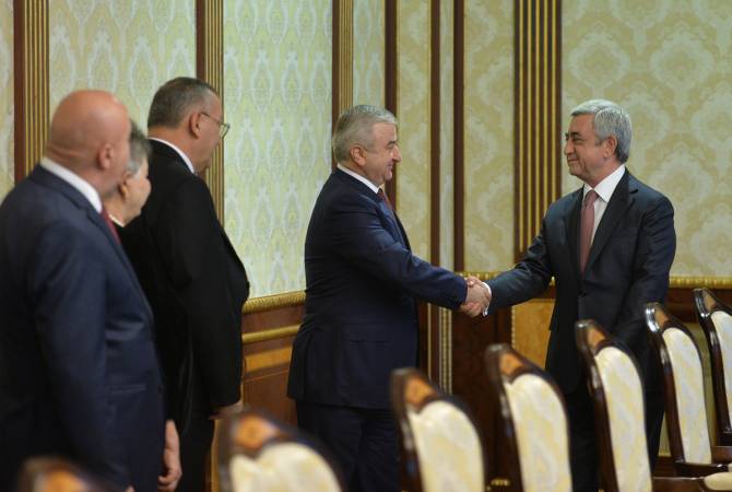 Президент Армении Серж Саргсян принял делегацию Национального собрания Республики 
Арцах