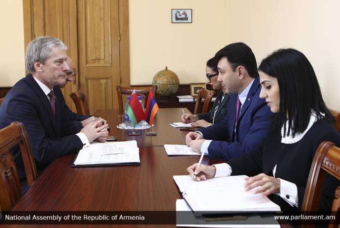Not condemning Armenian Genocide led to Hitler fascism – Vice Speaker Sharmazanov to 
Belarus colleague   