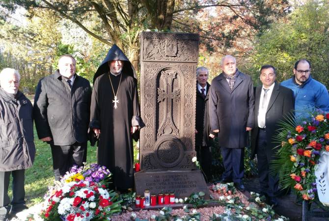 Cross-stone dedicated to memory of Armenian Genocide victims erected in Cologne, Germany