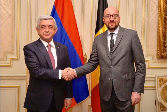 Президент Армении Серж Саргсян встретился с премьер-министром Бельгии