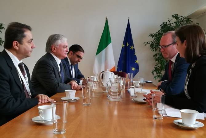 Глава МИД Армении встретился с министром иностранных дел и торговли Ирландии
