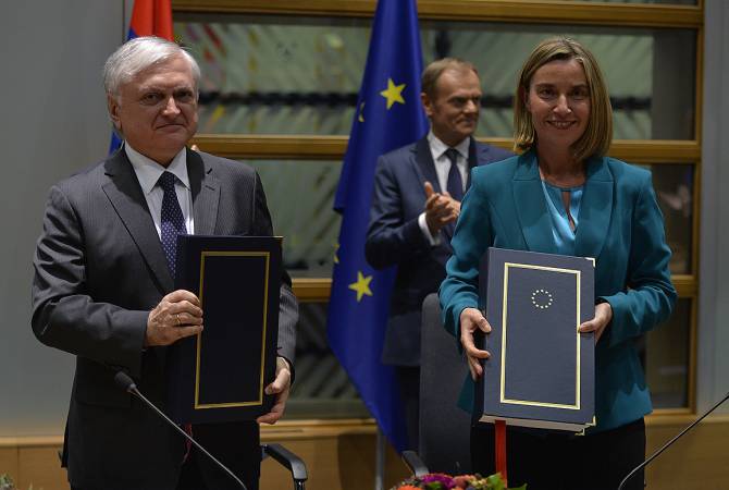 Nalbandian, Mogherini sign document envisaging expansion of Trans-European Transport 
Network to Armenia
