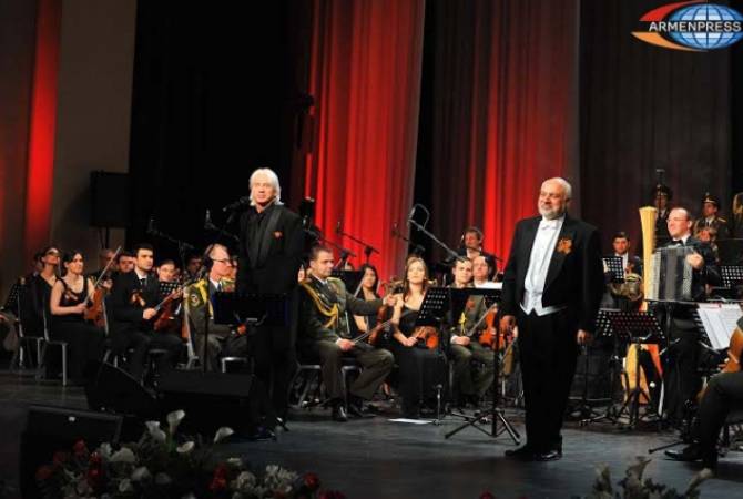 Conductor Constantine Orbelian pretends to Grammy