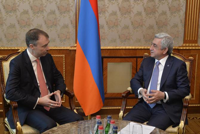 الرئيس سيرج سركيسيان يستقبل الممثل الخاص للاتحاد الأوروبي لجنوب القوقاز- المعين حديثاً تويفو كلار