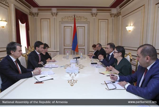 Speaker Babloyan receives UNDP Resident Representative for Armenia Bradley Busetto