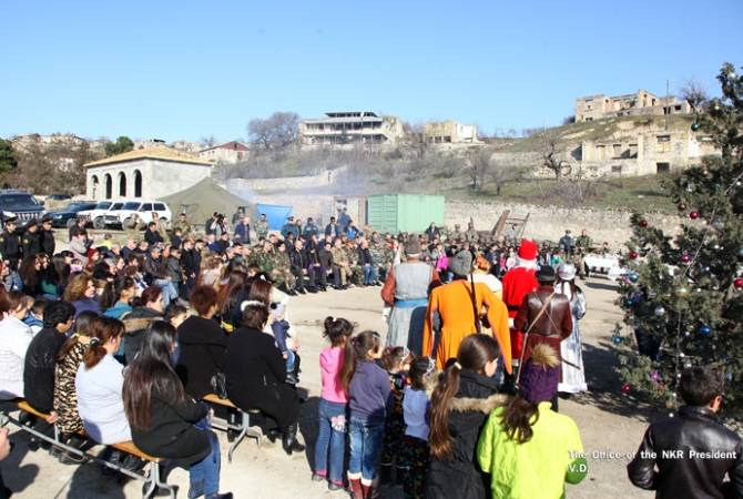 Президент Арцаха в селе Талиш присутствовал на новогоднем праздничном мероприятии