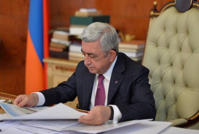 Президент Армении Серж Саргсян подписал ряд законов, принятых НС Армении
