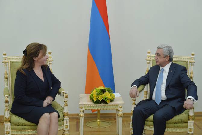 Посол Ливанской Республики вручила верительные грамоты президенту Республики 
Армения

