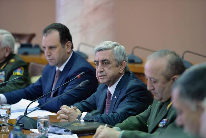 الرئيس سيرج سركيسيان يقدّم تقريراً عن برنامج مدته سبع سنوات لتحديث القوات المسلحة الأرمينية