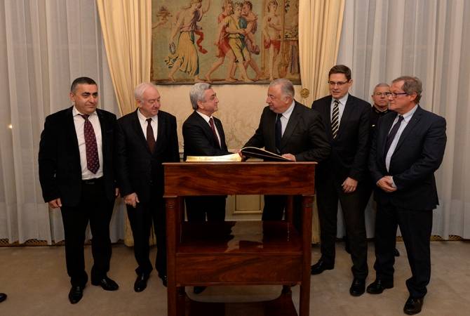 Президент Армении Серж Саргсян встретился с председателем Сената Франции 