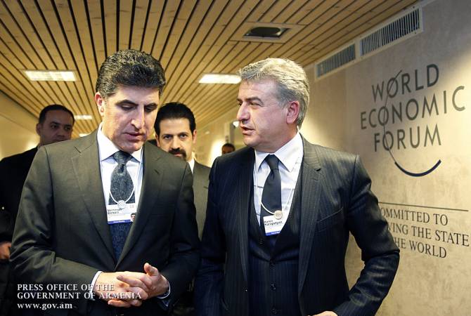 Armenian Premier, Prime Minister of Iraqi Kurdistan discuss issues of strengthening economic 
relations