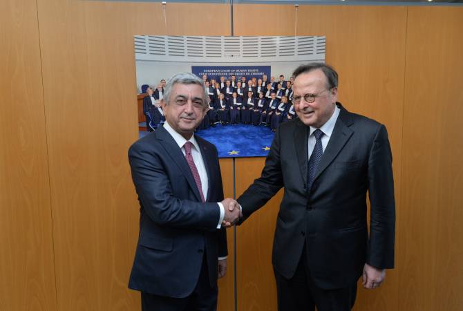 Հայաստանը մեծապես կարևորում է համագործակցությունը ՄԻԵԴ-ի հետ. ՀՀ Նախագահը 
հանդիպել է դատարանի նախագահի հետ