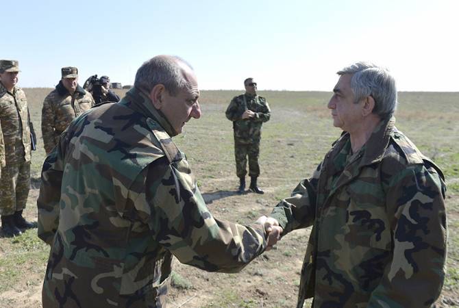 Bako Sahakyan sends congratulatory message to Serzh Sargsyan on Army Day