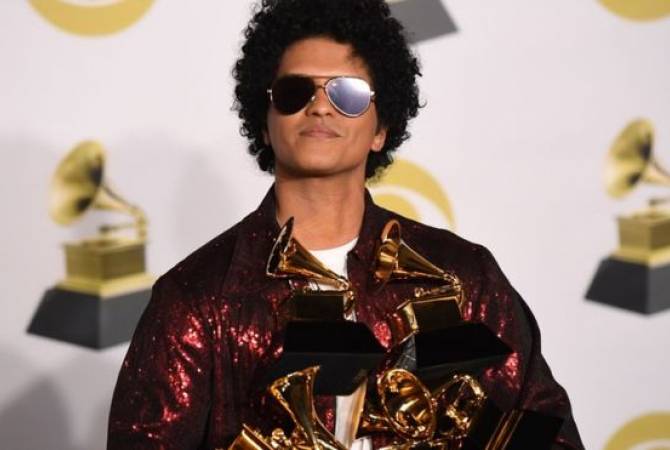 Singer Bruno Mars wins Grammy Awards in six categories