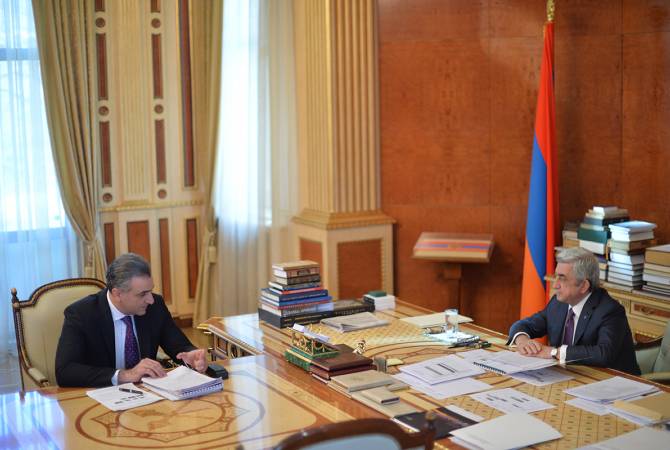 Agriculture Minister of Armenia presents reforms and projects underway to President Sargsyan