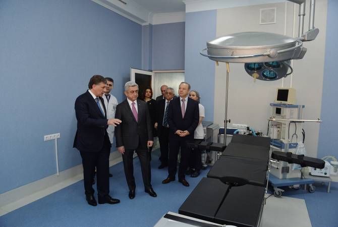 President visits oncology center, tours new hotel facilities in Yerevan 