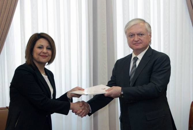 Новоназначенный посол Мальты вручила копии своих верительных грамот министру 
иностранных дел Армении
