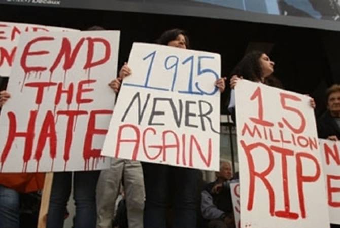 Armenian students hold silent protests in US demanding recognition of Genocide
