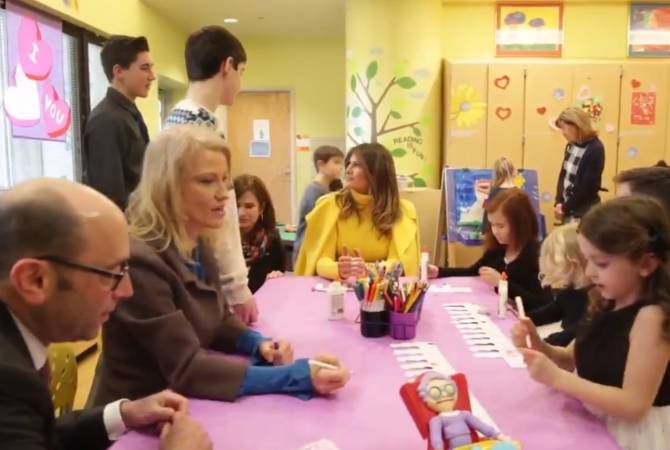 Մելանյա Թրամփը Սիրահարների օրը բացիկներ ու քաղցրավենիք Է պատրաստել ծանր 
հիվանդ երեխաների հետ
