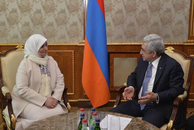 Minister of Social Affairs and Labor and Minister of State for Economic Affairs of Kuwait Hind 
Sabeeh BarakAl-Sabeeh  often visits Armenia as tourist – meeting with President Sargsyan
