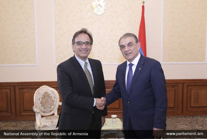 Armenia’s Parliament Speaker receives new Ambassador of Brazil