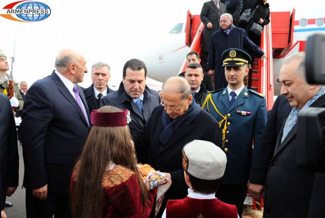 رئيس الجمهورية اللبنانية ميشال عون يصل إلى أرمينيا بزيارة رسمية تلبية لدعوة الرئيس سيرج 
سركيسيان