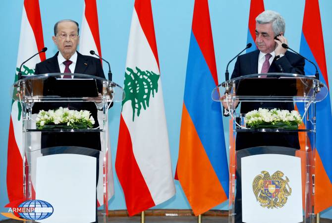  Հայաստանի և Լիբանանի նախագահները համակարծիք են՝ Մերձավոր Արևելքի 
ճգնաժամերը պետք է ունենան խաղաղ լուծումներ