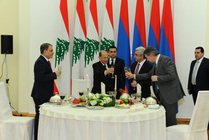 От имени президента Армении дан официальный ужин в честь президента Ливана
