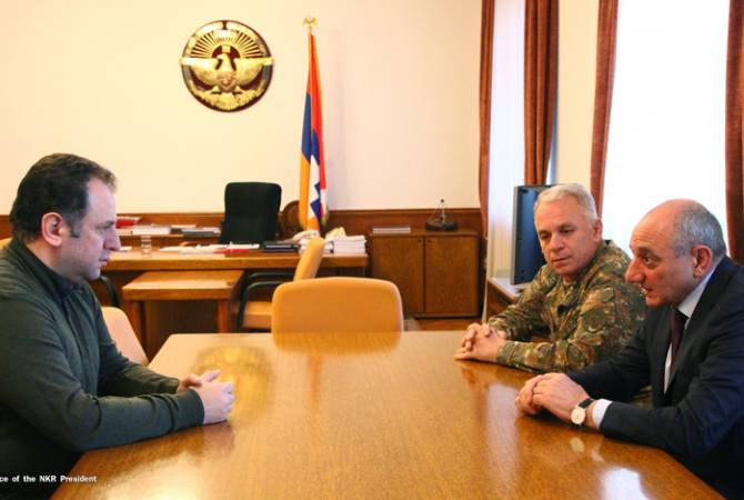 Artsakh president, Armenia defense minister discuss co-op, army-building 
