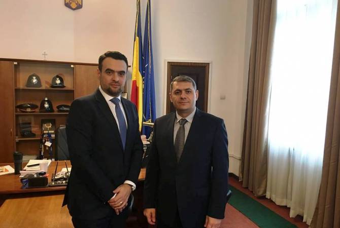 Armenian Ambassador, Romania Secretary of State for Ministry of Internal Affairs discuss 
development of co-op