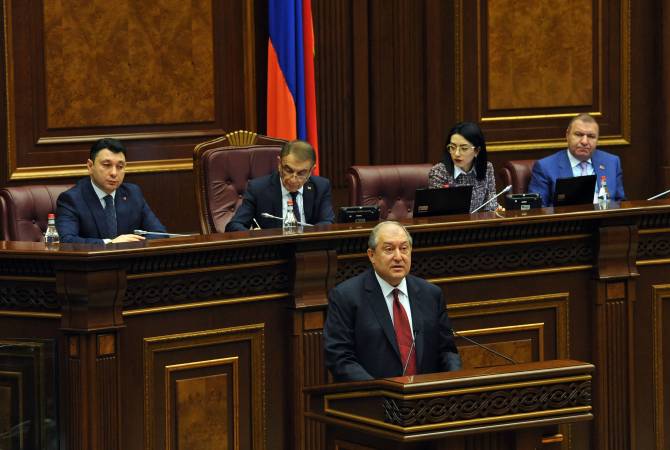 President elected by parliament is president of all, Sarkissian tells opposition 