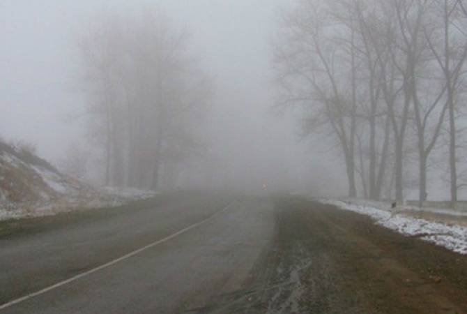 Road condition update: Dense fog on highways of Meghri
