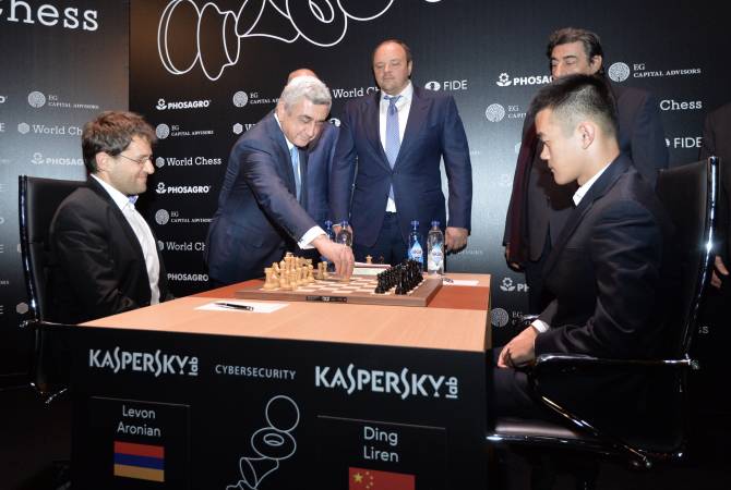 President of Armenia makes inaugural move at World Chess Candidates Tournament in Berlin