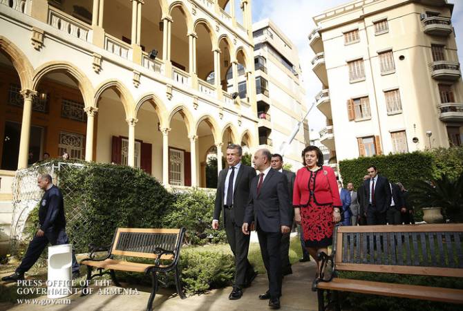 PM Karapetyan visits Armenian Haigazian University, Zmmar monastery in Lebanon