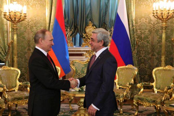 President Sargsyan congratulates Vladimir Putin on victory in Russian presidential election