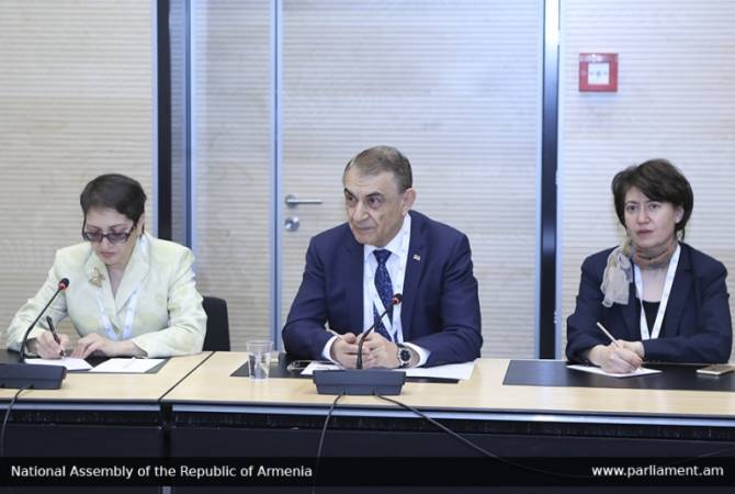 Ара Баблоян встретился в Женеве с председателем Палаты представителей Кипра 
Деметрисом Силурисом