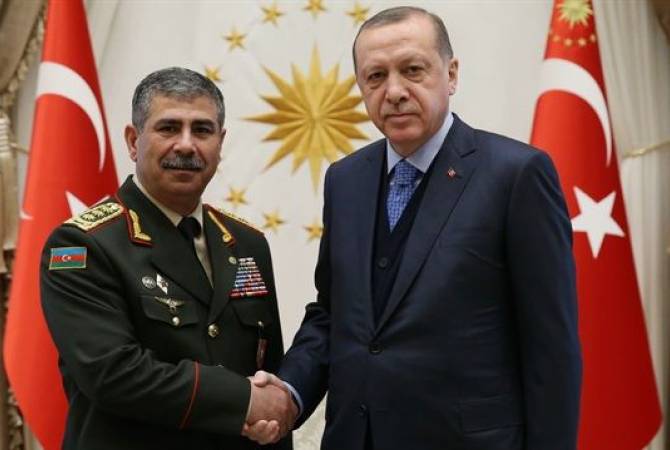 Azerbaijani defense minister meets Turkey’s Erdogan in Ankara