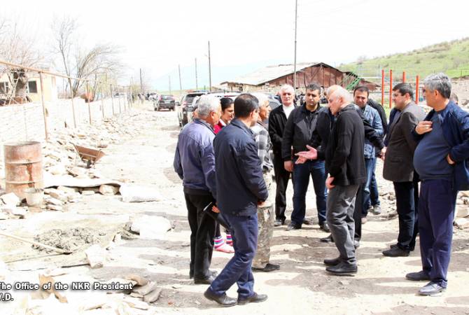 Президент Республики Арцах ознакомился с ходом работ по благоустройству ряда сел 
Аскеранского района
