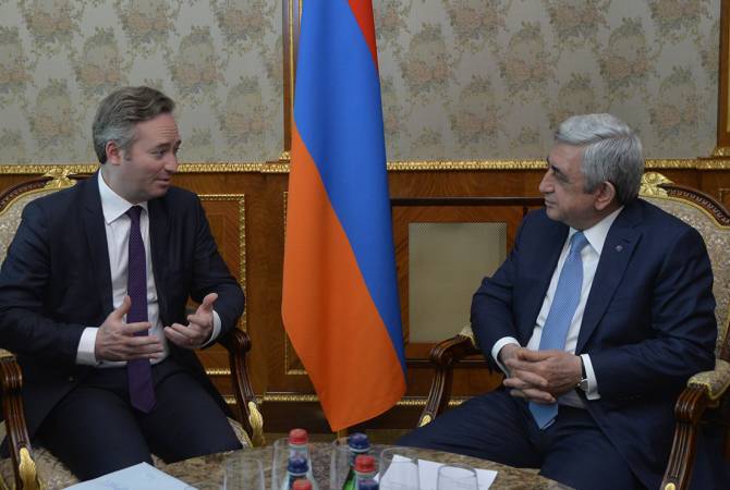 Президент Армении принял государственного секретаря иностранных дел Франции
