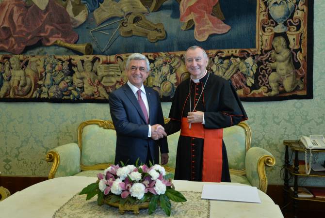 President Sargsyan meets with Secretary of State of Holy See Pietro Parolin