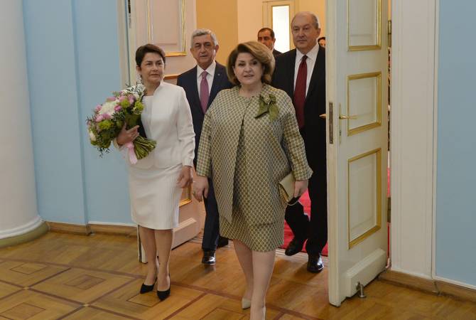 President-elect, Mrs. Sarkissian hosted at Presidential Residence ahead of inauguration 
ceremony 