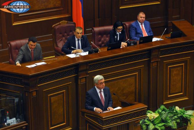 Serzh Sargsyan comments on dangers of geopolitical developments on NK conflict settlement