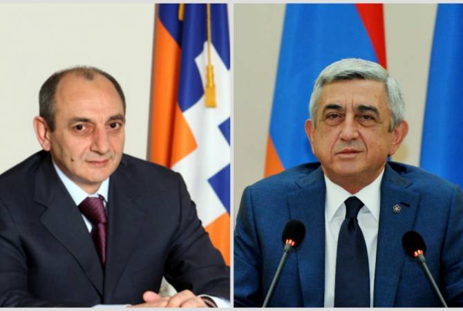 I am confident that You will do everything possible for the development and consolidation of 
Mother Armenia and Artsakh – Bako Sahakyan congratulates Serzh Sargsyan on election