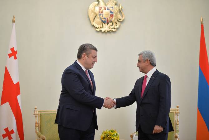 Премьер-министр Грузии поздравил Сержа Саргсяна с избранием на должность премьер-
министра Республики Армения

