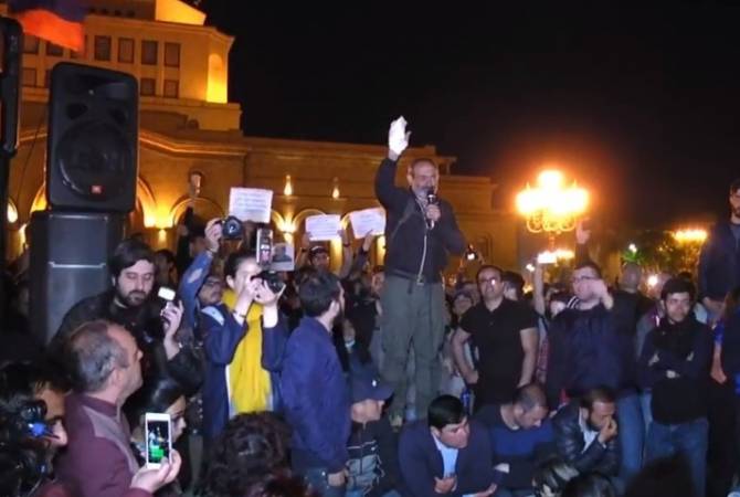 Nikol Pashinyan and supporters hold rally at Republican Square