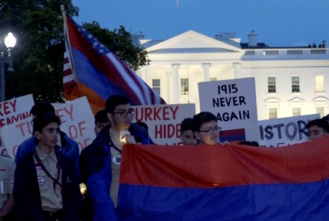 Candlelight vigil for memory of Armenian Genocide victims held outside White House in 
Washington D.C.