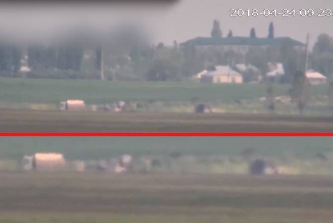 МО Арцаха опубликовало видео о передвижениях азербайджанских войск на передовой 
линии
